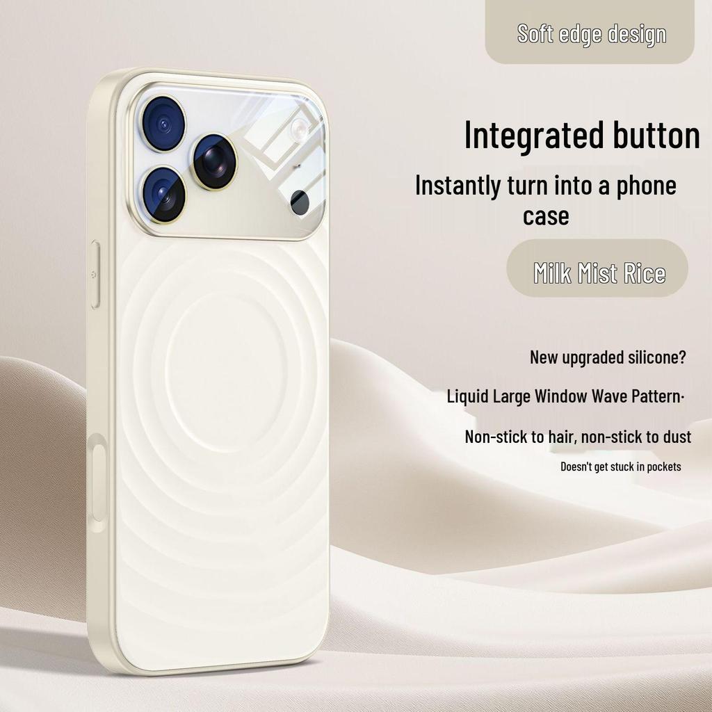 Liquid Silicone Ripple Pattern Magnetic Phone Case for iPhone 17 Pro Max with Button for Apple 16 and 15