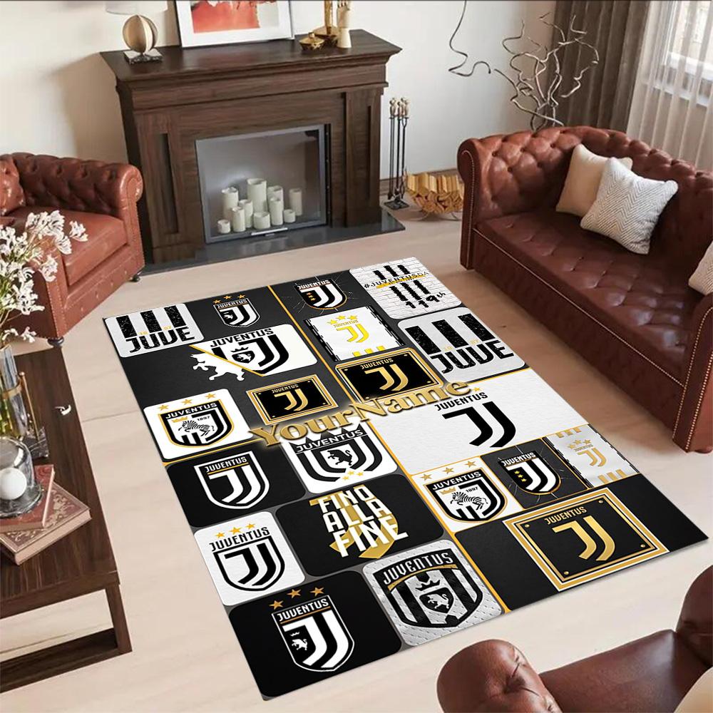 Juventus Customized Name Floor Rug Office Rug Perfect for Dining Room Game Room Outdoor Decorate Room Anti-slip Rug Decorate Offices Spiritual Gift