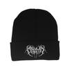 Devil Wings Bat Line Embroidery Flower Knitted Hat Wool Hat Outdoor Riding Pullover Hat