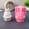3D Basket Rabbits Statue Silicone Candle Molds Epoxy Resin Silicone Molds for Candle Soap Fondant Chocolate Cake Baking