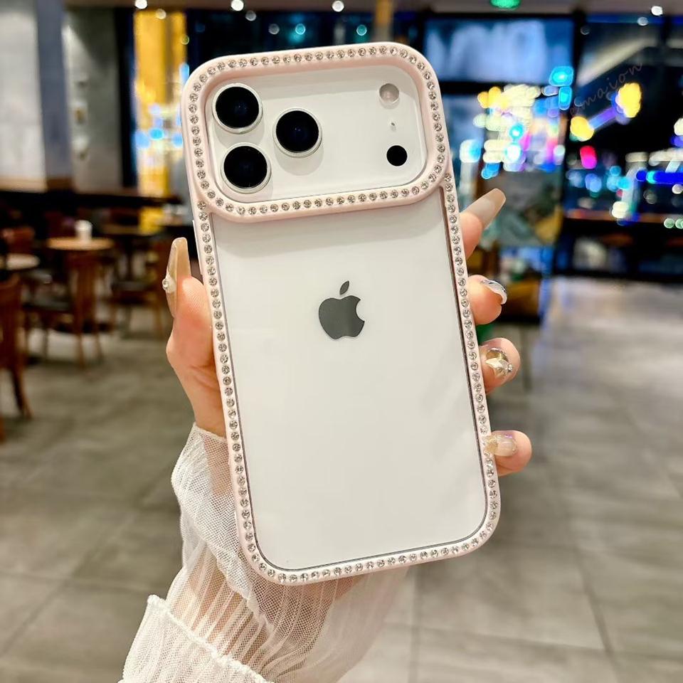 New Diamond Phone Case for iPhone 13 12 11 14 15 16 17 Pro Max Air 16 15 14 Plus Clear Bling Glitter Protector Shockproof Cover