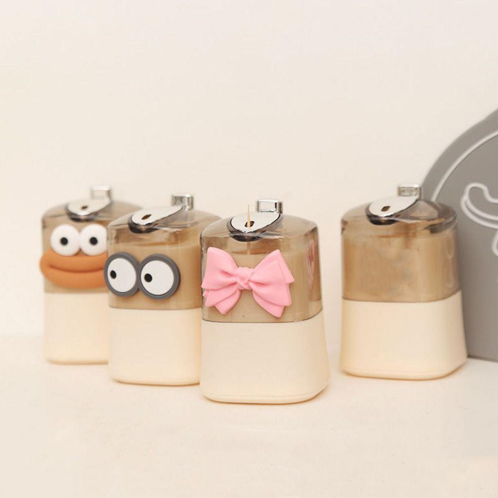 Push-type Toothpick Storage Box Plastic Toothpick Storage Organizer Toothpick Holder  for Home