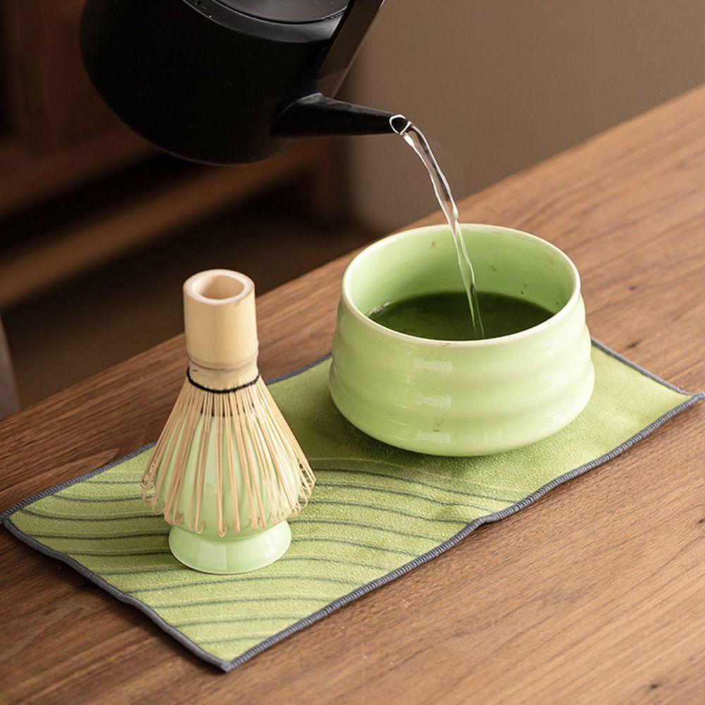 4PCS Food Grade Japanese Matcha Tea Set Bamboo Ceramic Japanese Chasen Matcha Stirring Brush