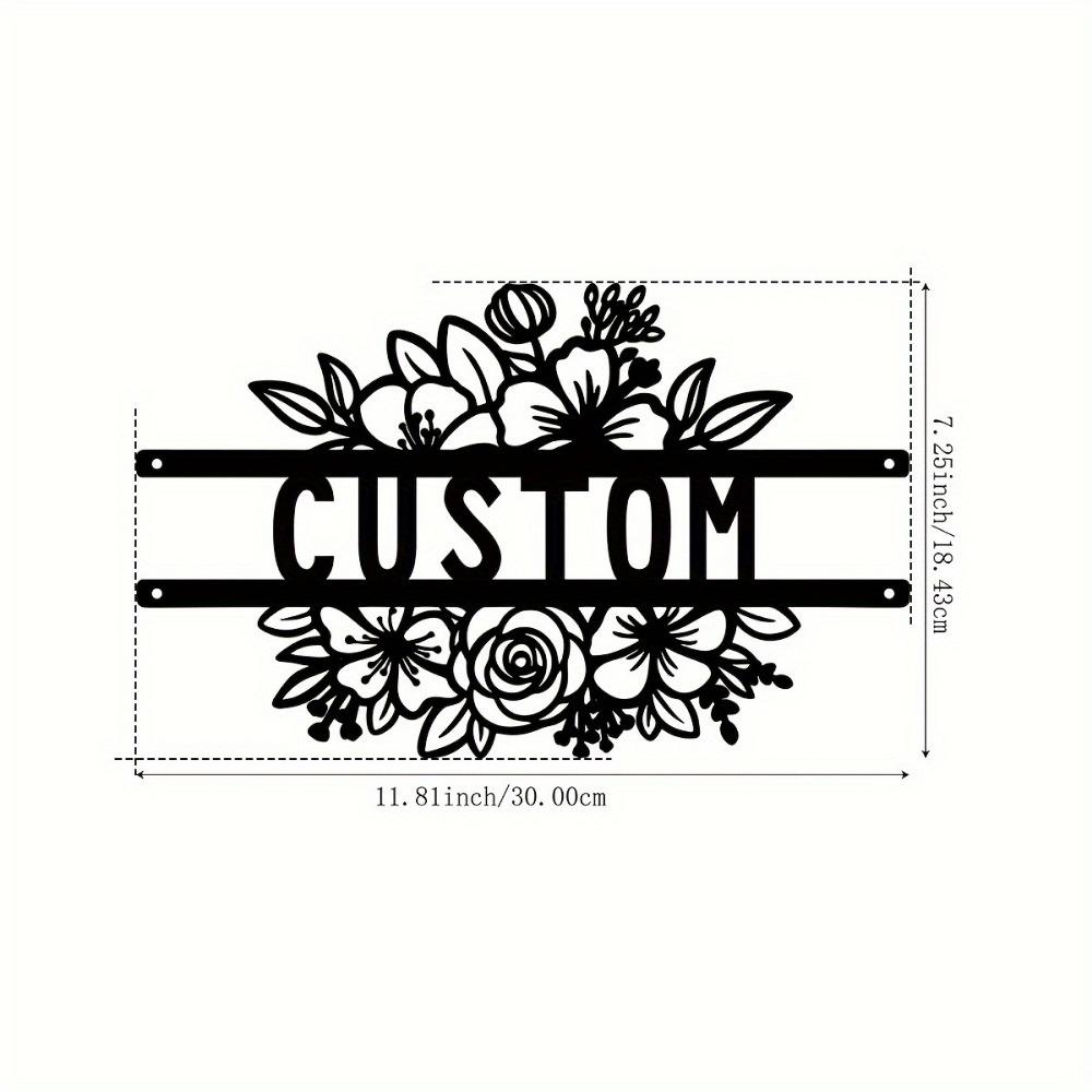 1pc Personalized Blossom Metal Wall Sculpture, Custom Floral Tree Sign, Rustic Flower Decor for Lounge & Office, Metal Art with Custom Name.