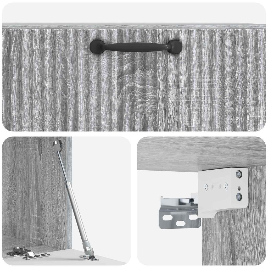 Wall Mounted TV Cabinet Grey Sonoma 78.5 x 41 x 30 cm