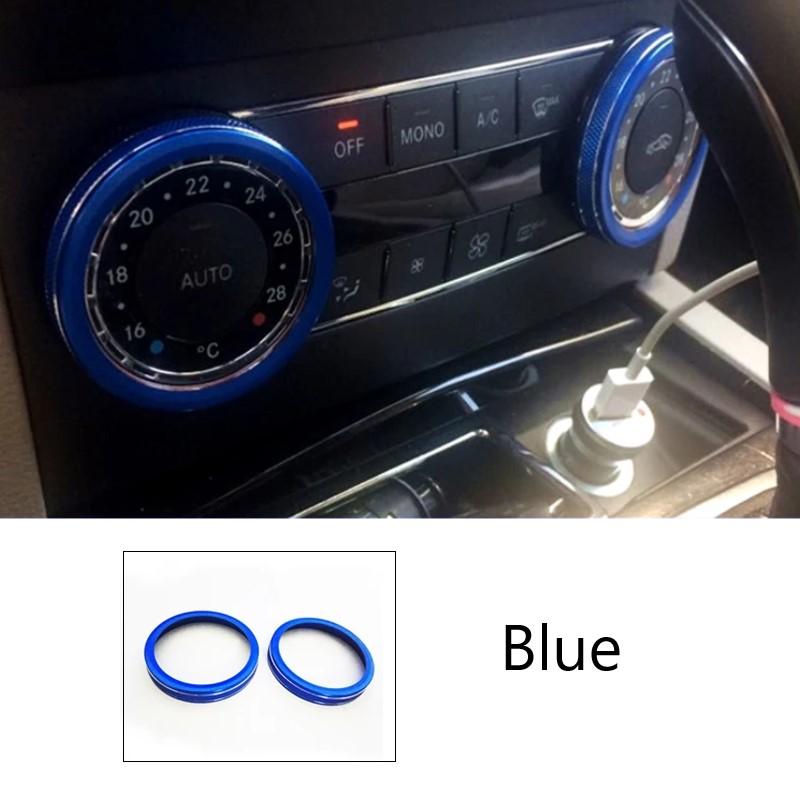 Car Stickers Console AC Air Condition Control Knob Circles Frame Trim For Mercedes Benz C Class W204 GLE GLK ML GL M GLS SL SLK