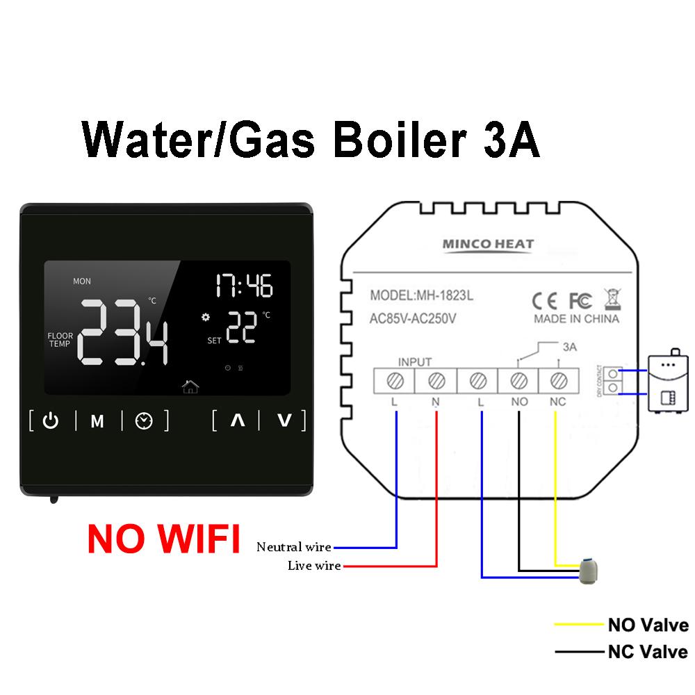 3A 16A Thermostat für Wasser-/Gaskessel/Elektrische Fußbodenheizung Programmierbarer Digitaler Intelligenter Temperaturregler