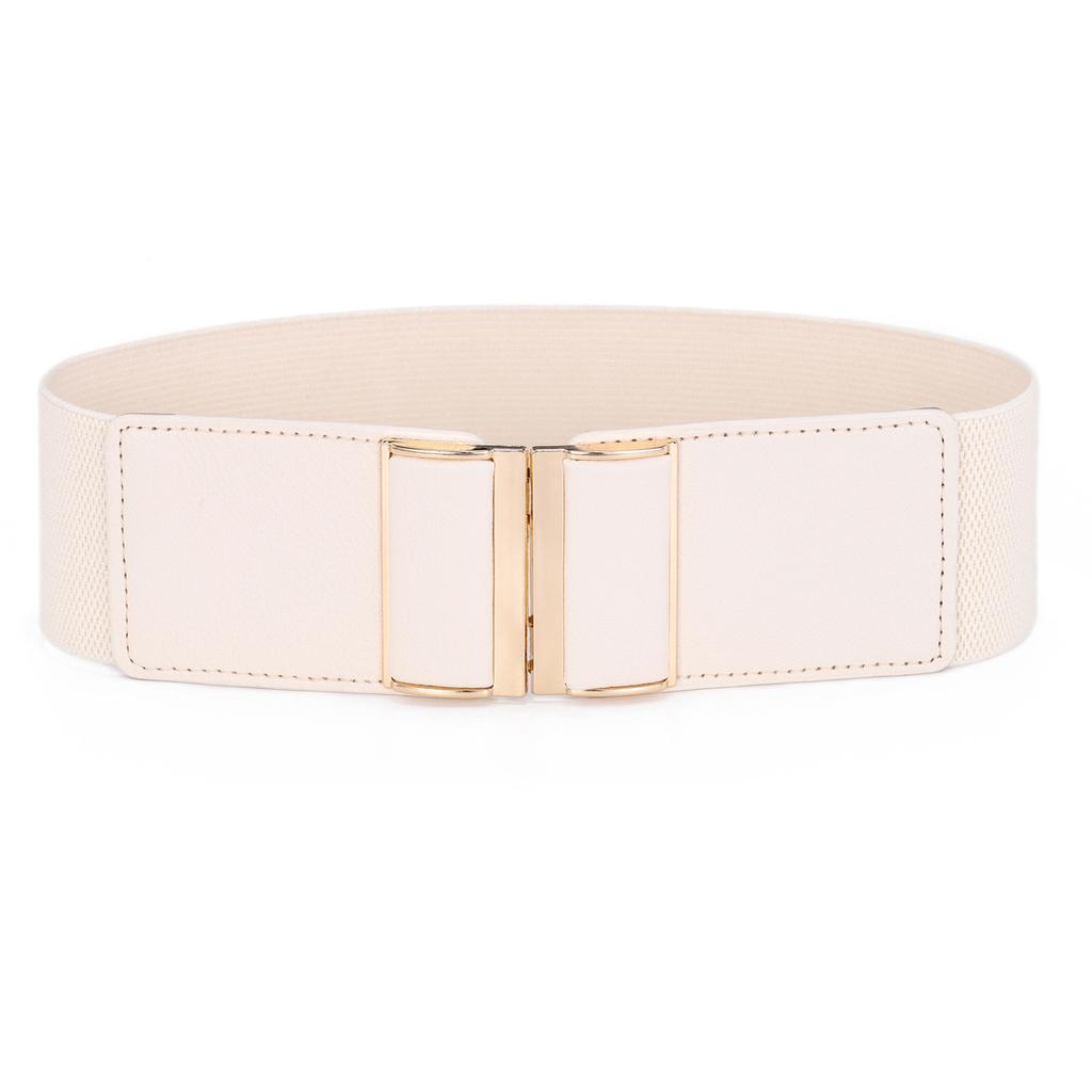 Women'S Xiaoxiangfeng Sticker Leather To Buckle Elastic Waist Seal Skirt Wide Belt Four Colors Optional