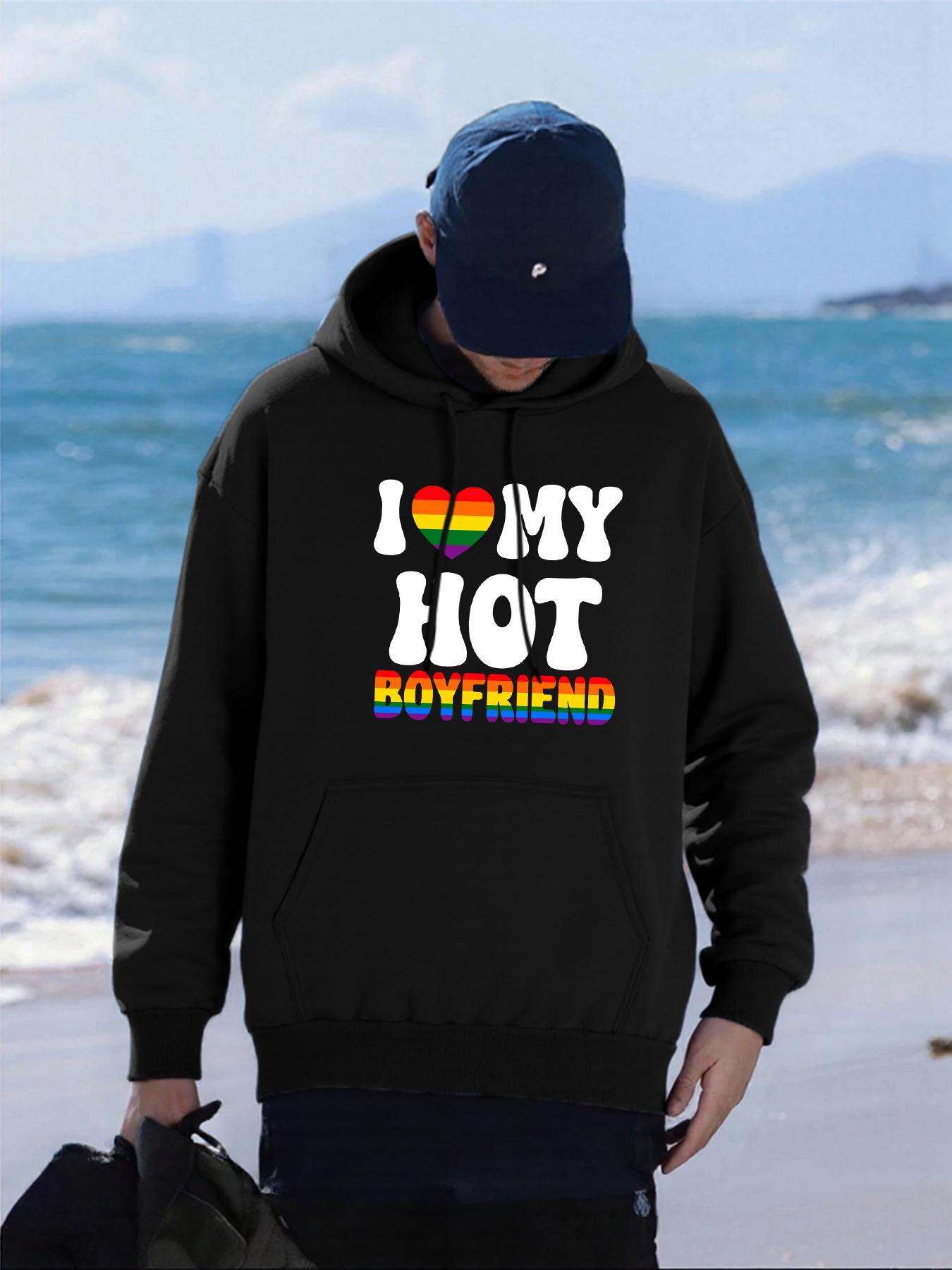 

I Love Hot Boyfriend Printing Men Hoodies Casual Loose Sportswear Vintage All-Match Clothes Fleece Autumn Man Streetwear 3XL