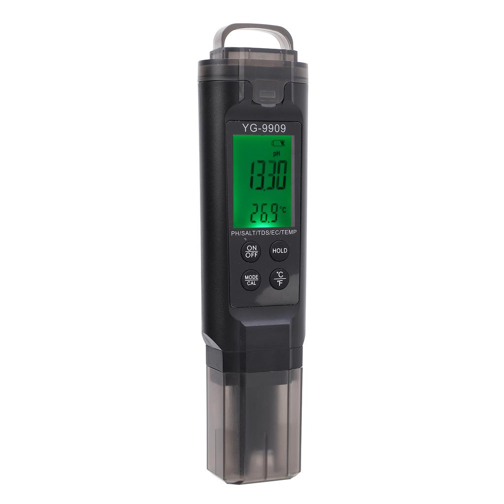 Water Quality Tester 5 In 1 Fish Tank Backlit LCD Screen Digital PH EC TDS Temp Meter