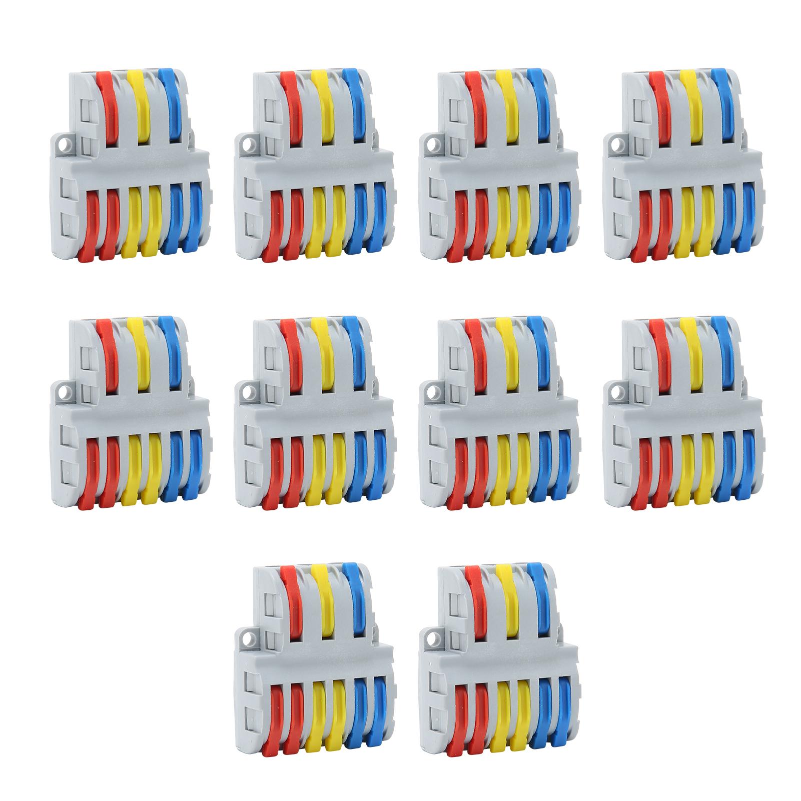 

10Pcs Wire Connector Lever Quick Terminal Block 6 Into 3 Electric Wiring Accessories 250V 32A