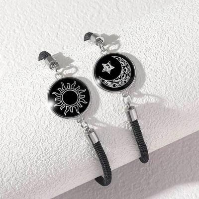 Good Friend 2 pcs/Set Fashionable Glowing Bracelet Set and Stars Moon for Boyfriend and Girlfriend Gifts Couple's Sun