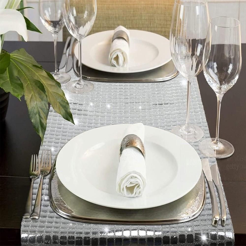 30*120cm Table Cover Mirror Glitter Sequin Tablecloth Table Runner Festival Supplies