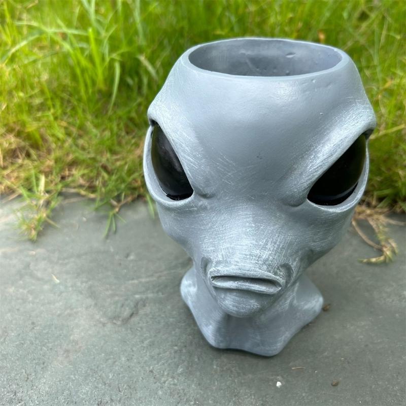 KX4B Садовые скульптуры инопланетян Суккуленты Цветочные горшки Садовые украшения China Mainland