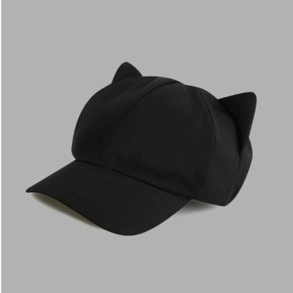 Casual Y2k Cat Ear Hat Solid Color Peaked Cap Lovely Women's Baseball Hat  Female