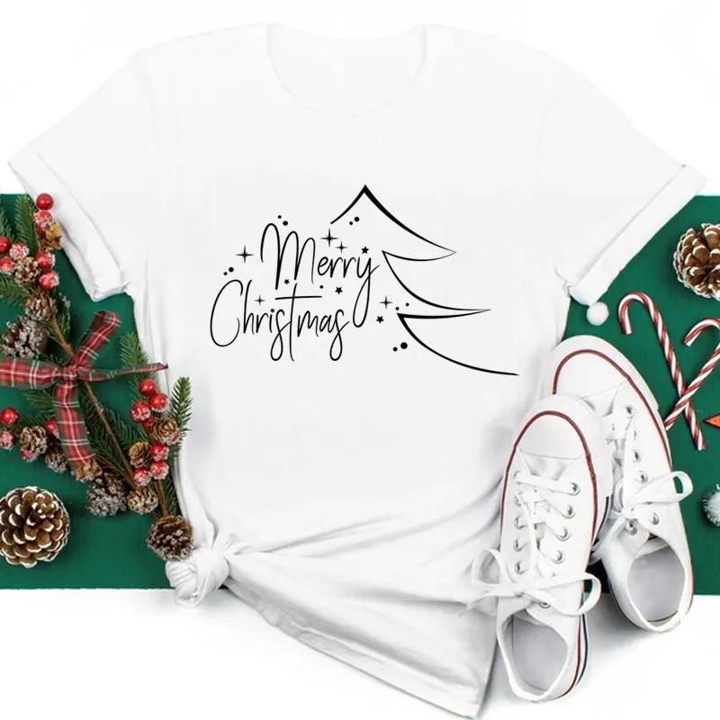 Just A Girl Who Loves Christmas Print Women Tshirts Cute FeUnisex Christmas Clothes New Year Party Tshirt