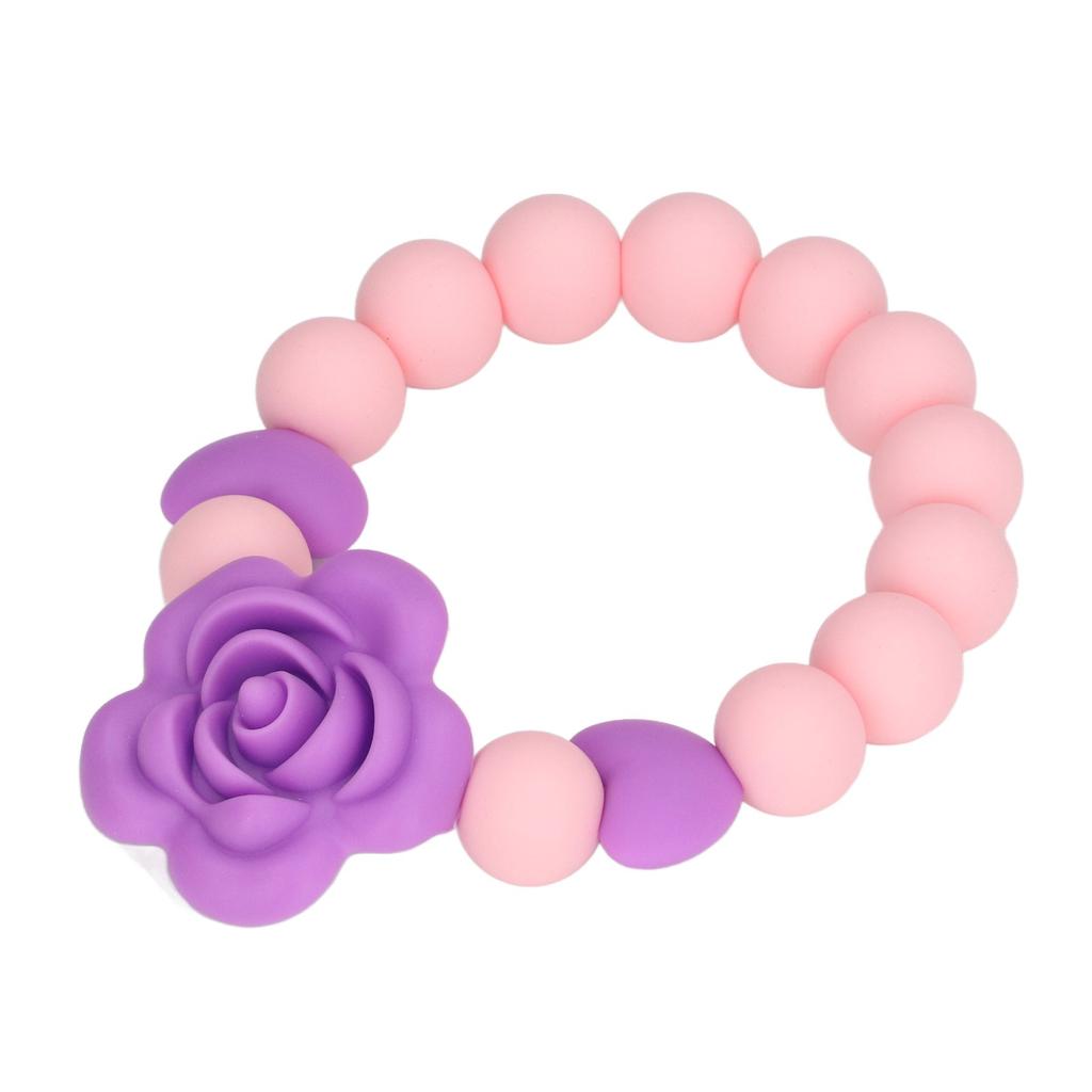 Teething Bracelet Silicone Safe Wear Resistant Flower Shape Design DIY Infant Teething Toy