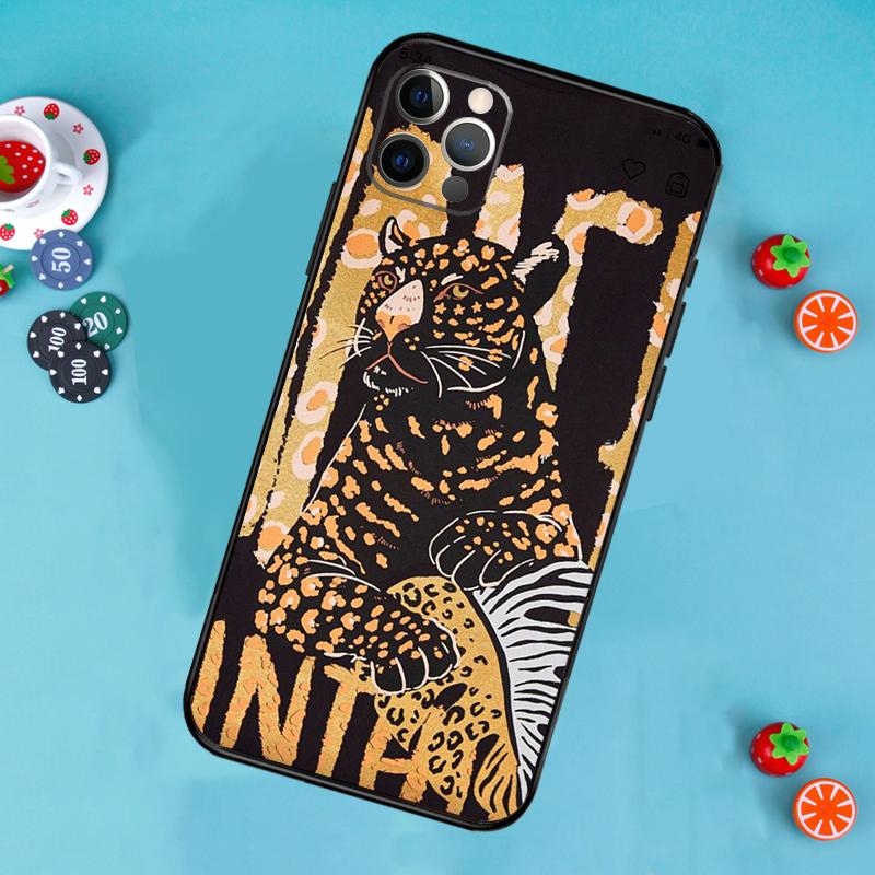 Classic Leopard Tiger Phone Case For iPhone 17 Air 16 15 14 13 12 11 Pro Max 12 13 mini 15 16 Plus 16e Cover Funda