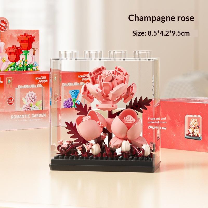 Bouquet Sunflower Potted Plant Micro Building  Eternal Flower Model Diy Home Desk Decoration Brick Toys Gift