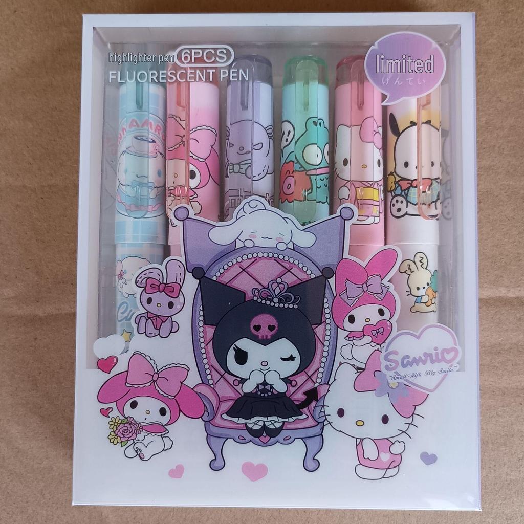 Sanrio Cute Cartoon Highlighters: Eye-Friendly Journal Markers for Students