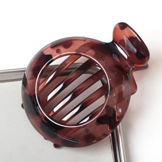 Women Hair Clip Round Anti-slip Teeth Hair Claw Hollow Design Back Head Hair Clamp Hair Styling Tool Hair Accessories