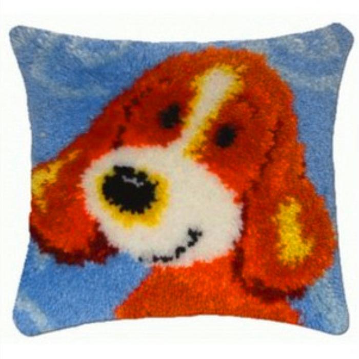 Cute Animal Latch Hook Pillow Smyrna Package Hooks Hand Knitted Dog Embroidered Pillow Carpet Embroidery Set Latch Hook Rug Kits