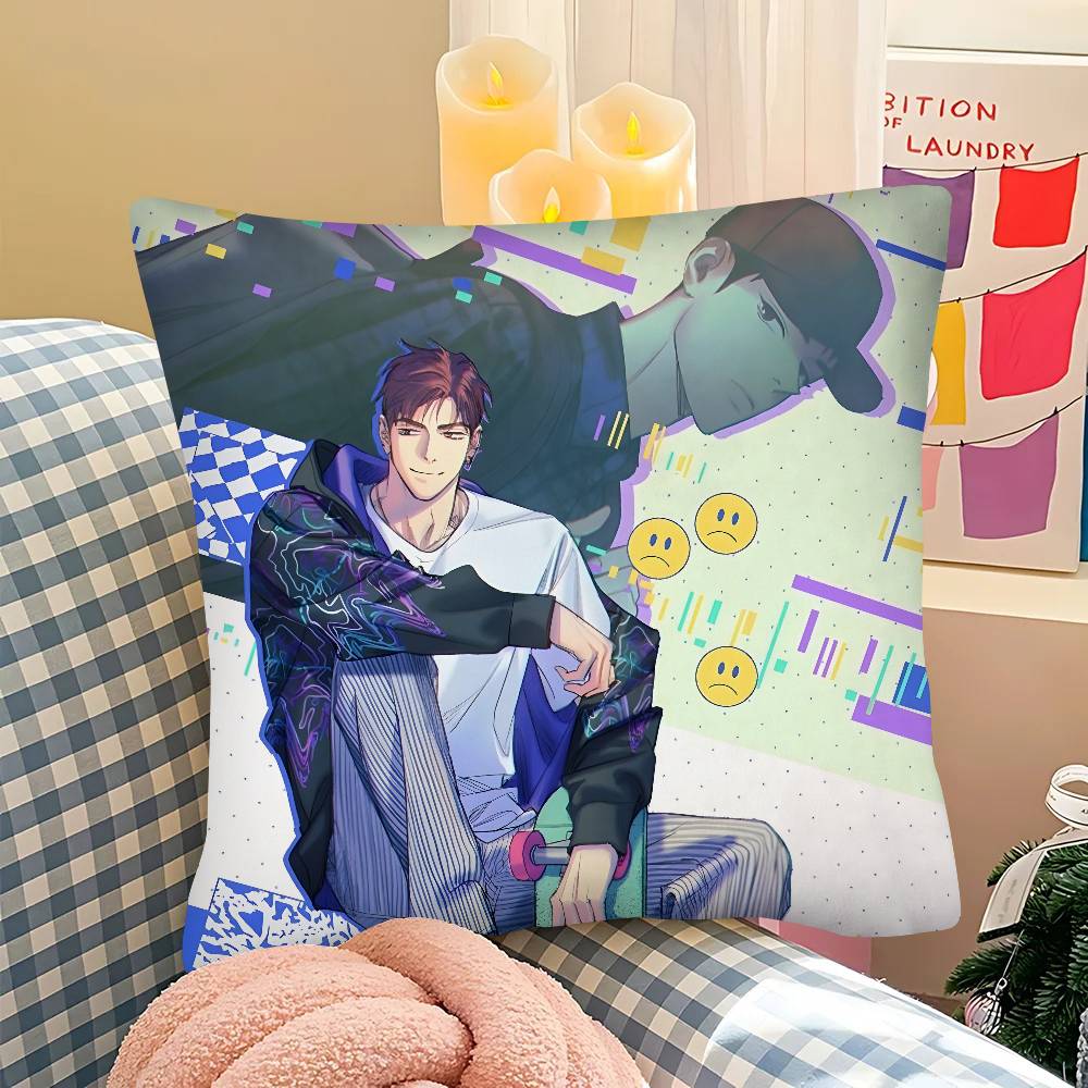 Anime S-Semantic Error Pillow Case Square Pillow Bedroom Sofa Leisure Comfort Cushion Car Living Room Home Decoration