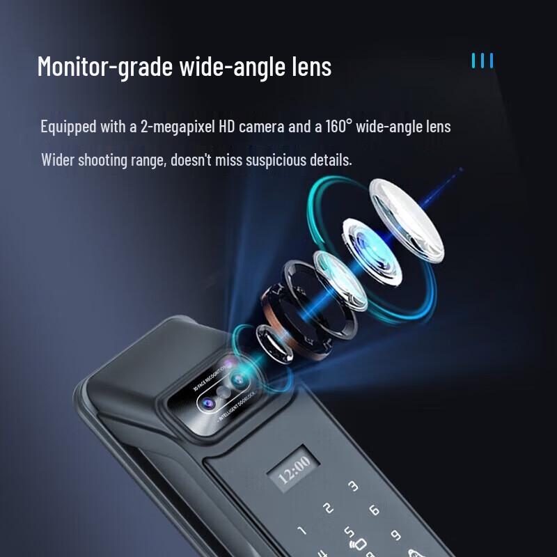 GEPAD Smart Fingerprint Door Lock with Intercom & Attendance