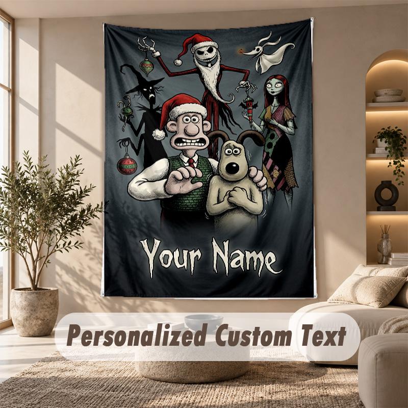 Tapestry Custom Name Text, Wall Hanging Tapestry Home Room DecorWallace & Gromit