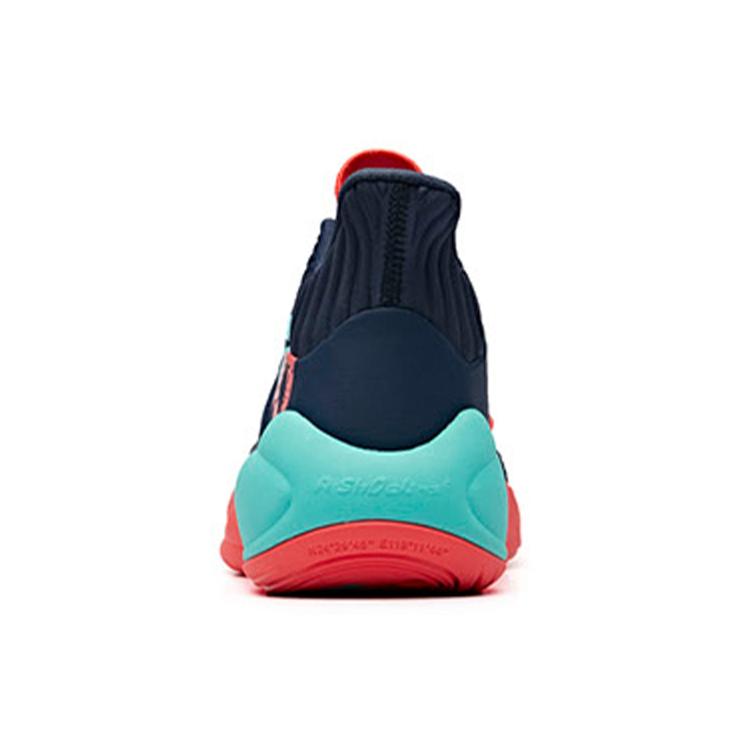 Anta ENDLESS FIRE Synthetic Leather, Textile Abrasion Resistant Slip Resistant Mid top Basketball Shoes Men's Blue Red 11931605-3