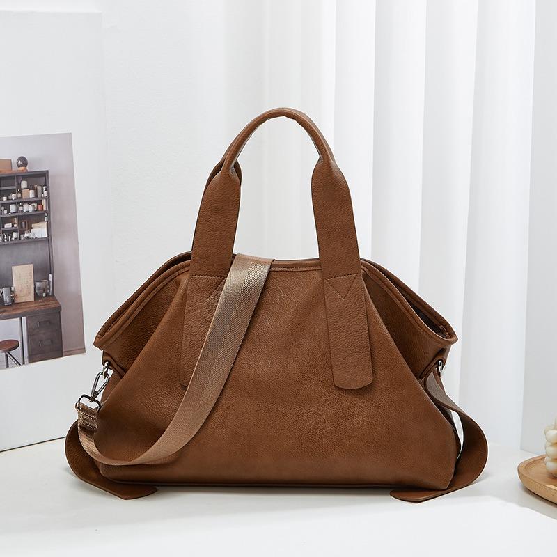 Large Capacity Portable Women's Bag Korean Version of Solid Color Simple Single Shoulder Crossbody Bag Commuter Leisure Tote Bag Tide