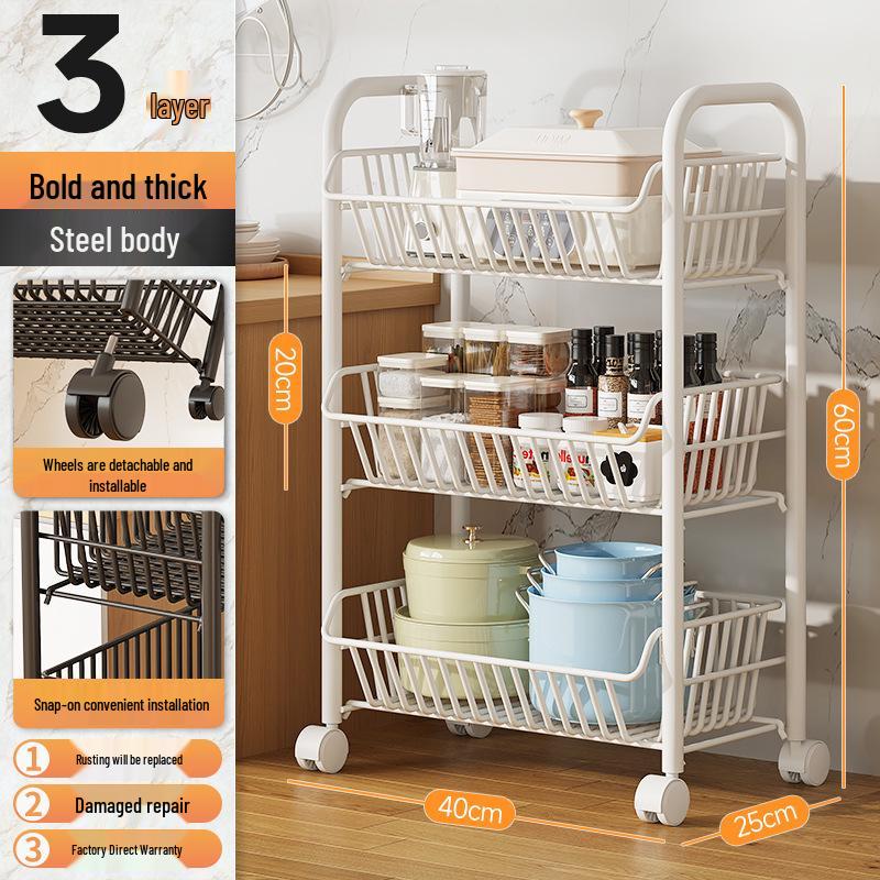 Multi-layer Floor-standing Fruit & Veggie Basket Rack for Kitchen & Home