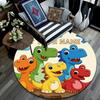 Custom Name,Cute Cartoon Dinosaur pattern round rug,Carpet Rug for Living Room Bedroom Playroom ,Non-slip Floor Mat,Holiday Gifts and Birthday Gifts.