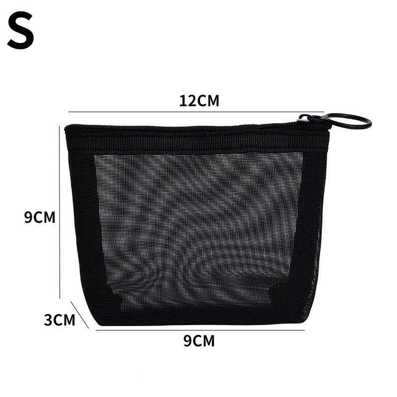 

Женская прозрачная косметичка, дорожная функция, макияж, чехол на молнии, органайзер, сумка для хранения S чёрный
