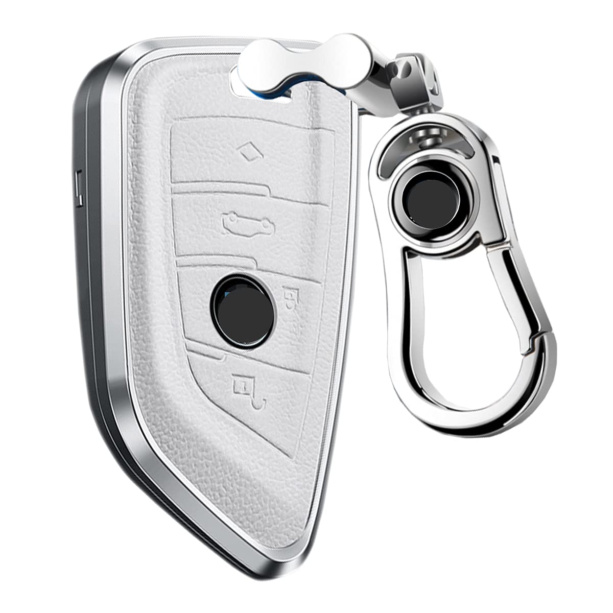 

Чехол для смарт-ключа BMW Алюминиевый сплав + Кожа 1 2 3 5 6 7 белый