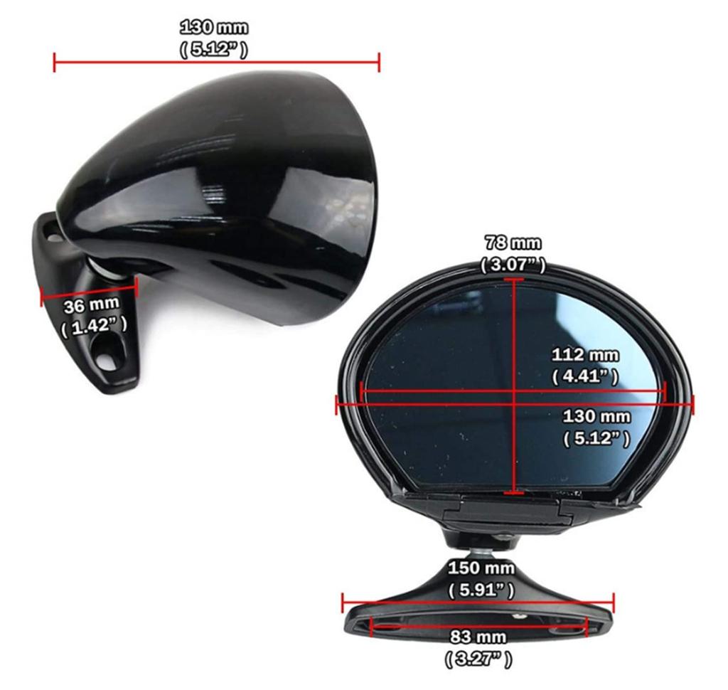 side mirrors for retro left and right suitable for classic durable and Universal motorcycle including those for the Rocket rearview and Rover