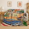 Route 66 Retro America Historic Mother Road Flannel Blanket Soft Throw Blanket for Bedroom Living Room Bed Travel Nap Cover Gift