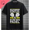 Unisex Funny Padel Tennis Graphic TShirt  Black with White Padel Racket  Ball Design Pure Cotton Casual Short Sleeve Tshirt