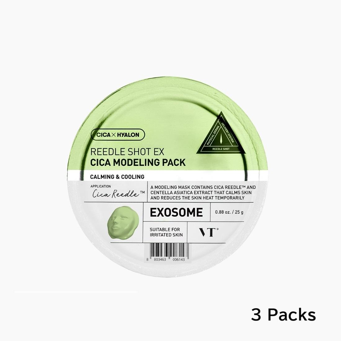 

VT Cosmetics Reedle Shot EX Cica Modeling Pack Rapid Soothing Skin Care 25g x 3 Packs