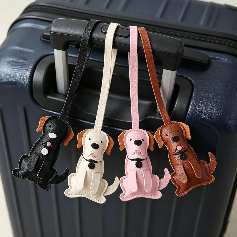 Cute Pu Leather Puppy Bag Charms Cartoon Design Soft Texture For Backpack Key Dog Lovers Gifts