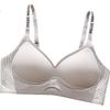 GUJIN Seamless Bra for Women Small Bust Thin Straps Push-Up Lift Side Support Anti-Sagging Backless Thin Gray Bra
