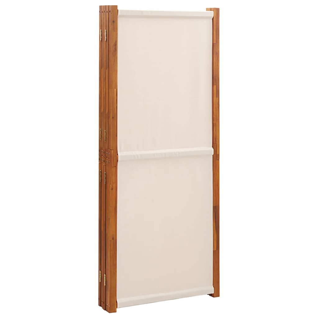 5 Piece Room Divider Cream White 350 X 180 Cm