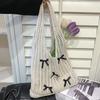 Yogodlns Bow Design Knitting Shopper Shopping Bag Female Shoulder Bags For Women Korean Fashion Soft Handbags Trend Travel Tote Bag