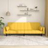 VidaXL 2-seater Sofa Bed with Two Pillows Yellow Fabric 375838