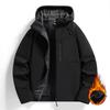 Soft Shell Jacket Men's and Women's Autumn and Winter Fleece Thickened Warm Loose Couple Coat Hooded Jacket