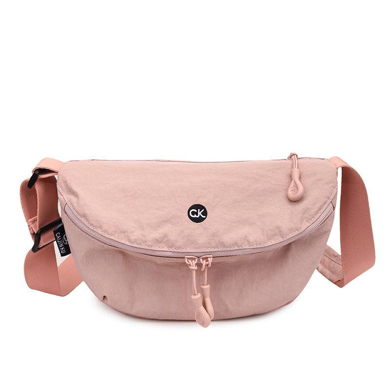 

Весенне-летняя простая и легкая водонепроницаемая сумка-мессенджер, универсальная женская сумка из ткани Оксфорд, наплечная сумка из нейлоновой ткани, нагрудная сумка, сумка-седло розовый