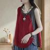 Frauen Sommer Tank Top Kontrast Farbe Patchwork Rundhals Ärmellose Dünne Match Hosen Casual Vintage Plus Größe Dame T-shirt Frauen kleidung