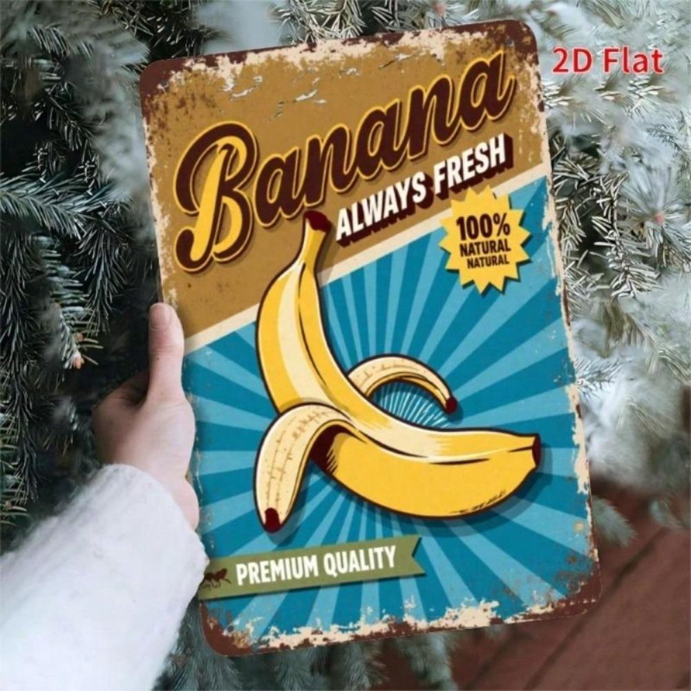 Retro Banana Metal Sign Vintage Bar Wall Decor Outdoor Tin Plaque