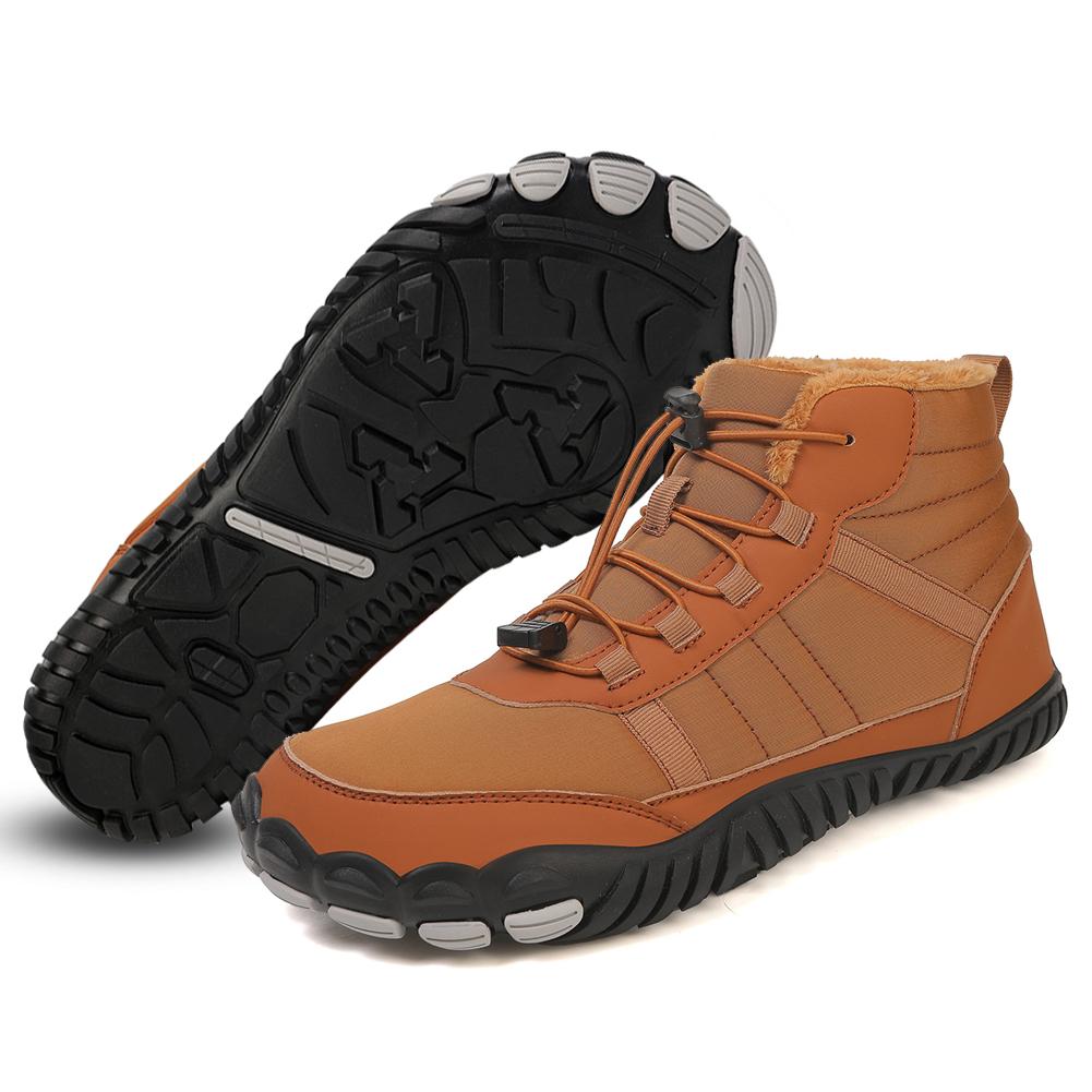 

Босоногие зимние ботинки Высокие босоногие туфли Противоскользящие Повседневные зимние ботильоны На меху Теплые зимние кроссовки для пеших прогулок и альпинизма 40 коричневый