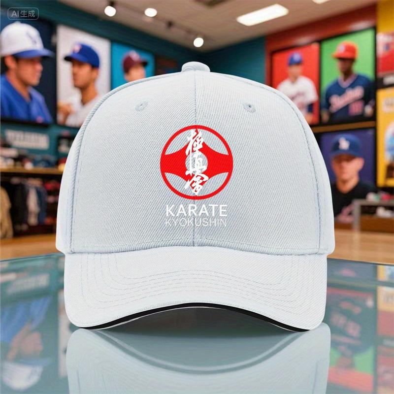 1 Stück Schwarz mit Rot Weißem Design Karate Kyokushin Logo Baseballkappe Leicht Angemessen für Jede Jahreszeit